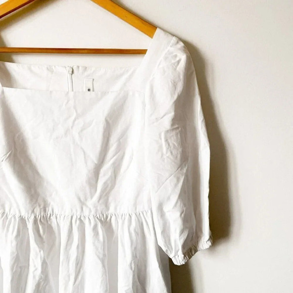 Emma Knudsen White Puff Sleeve Square Neckline Charlotte  Dress Sz S - Picture 6 of 11